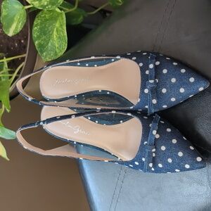 Navy And White Polka Dot Pumps